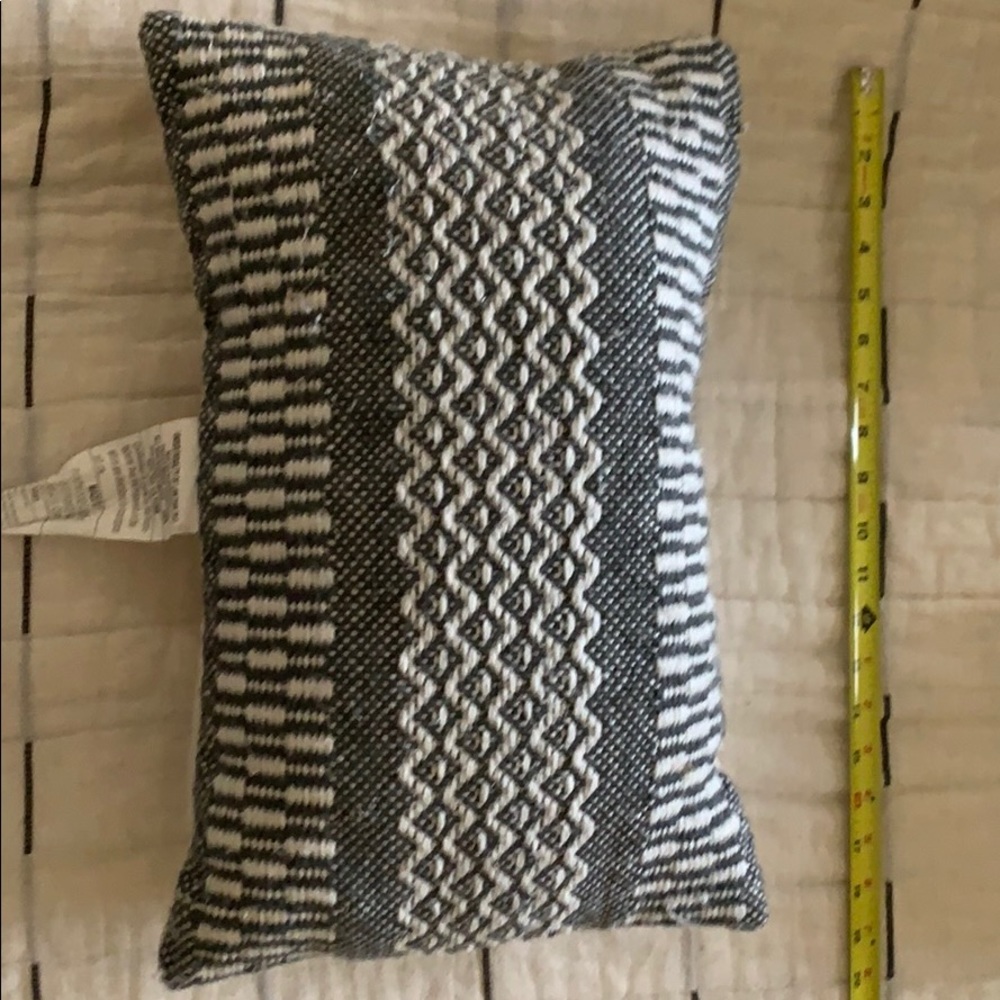 Gray boho accent pillow